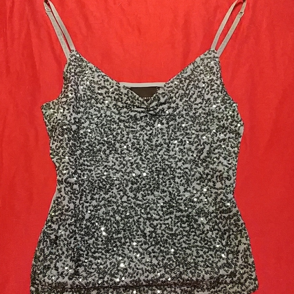 {The Limited} Gun Metal Gray sequin tank top